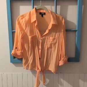 A. Byer Women's Peach Button-Down Shirt